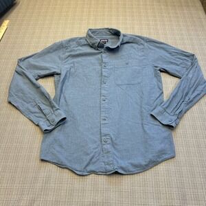 Patagonia Vjosa River Shirt Medium Organic Cotton Long Sleeve Blue Gorp Casual *